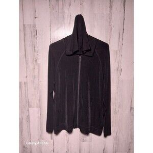 Chico's Travelers Slinky Full Zip Hoodie Size XL Black